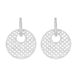 Boucles d'oreilles pendantes rondes décontractées en argent sterling 925 avec filet creux