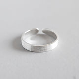 Bague commune réglable en argent sterling 925, polissage brossé, taille ouverte