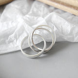 Bague réglable simple en argent sterling S990 à trois anneaux croisés