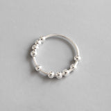 Bague en argent sterling 925 avec perles simples