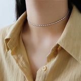 New Oval Beads 925 Sterling Silver Choker Necklace