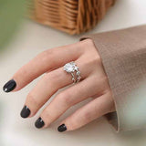 Fashion Olive Branch CZ 925 Sterling Silver Adjustable Ring