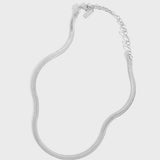 Collier ras du cou en argent sterling 925 avec chaîne serpent plate minimaliste