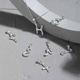 Fashion Irregular Letters A-Z 925 Sterling Silver Pendant