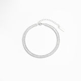 Bracelet/bracelet de cheville en argent sterling 925 avec géométrie CZ rectangulaire élégant